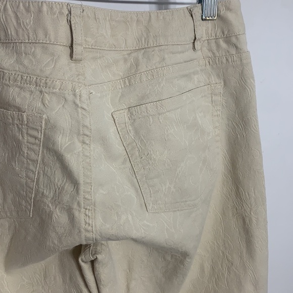 Womyn Bone brocade Straight Leg Chic Pants Women 6 tan - Picture 6 of 7